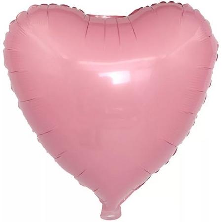 Folieballon hart | Pastel roze | 18 inch | 45 cm | DM-products